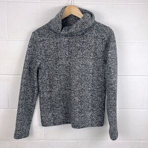 J.Crew mercantile funnel neck plaid pullover sweater